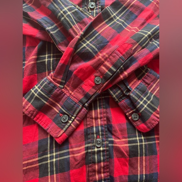 Levi’s Boyfriend-Fit Plaid Shirt XS 100% Cotton Red/Blue Vintage Y2K - Picture 2 of 6